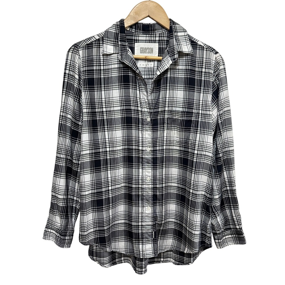 Grayson Frank & Eileen The Hero Button Down Shirt Women M Plaod